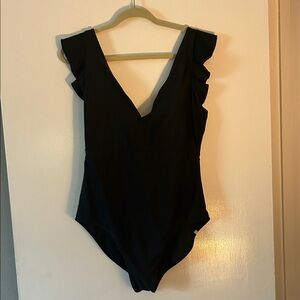 summersalt Black Ruffle One-Piece Swimsuit